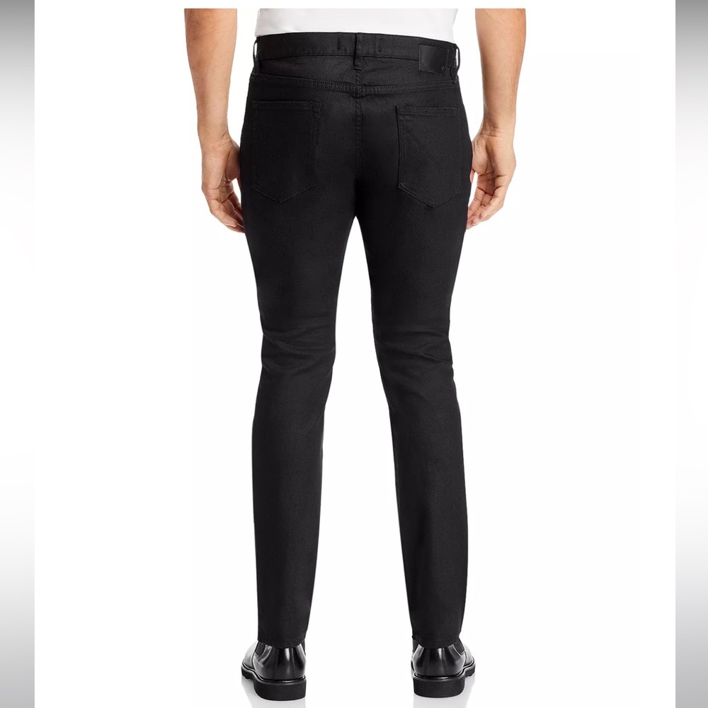 (JZ-66) John Varvatos Bowery Slim Straight Fit Jeans In Jet Black - Picture 4 of 6